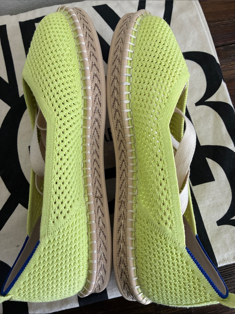 Rothy's Neon Green Lace up Espadrilles - Picture 3 of 4